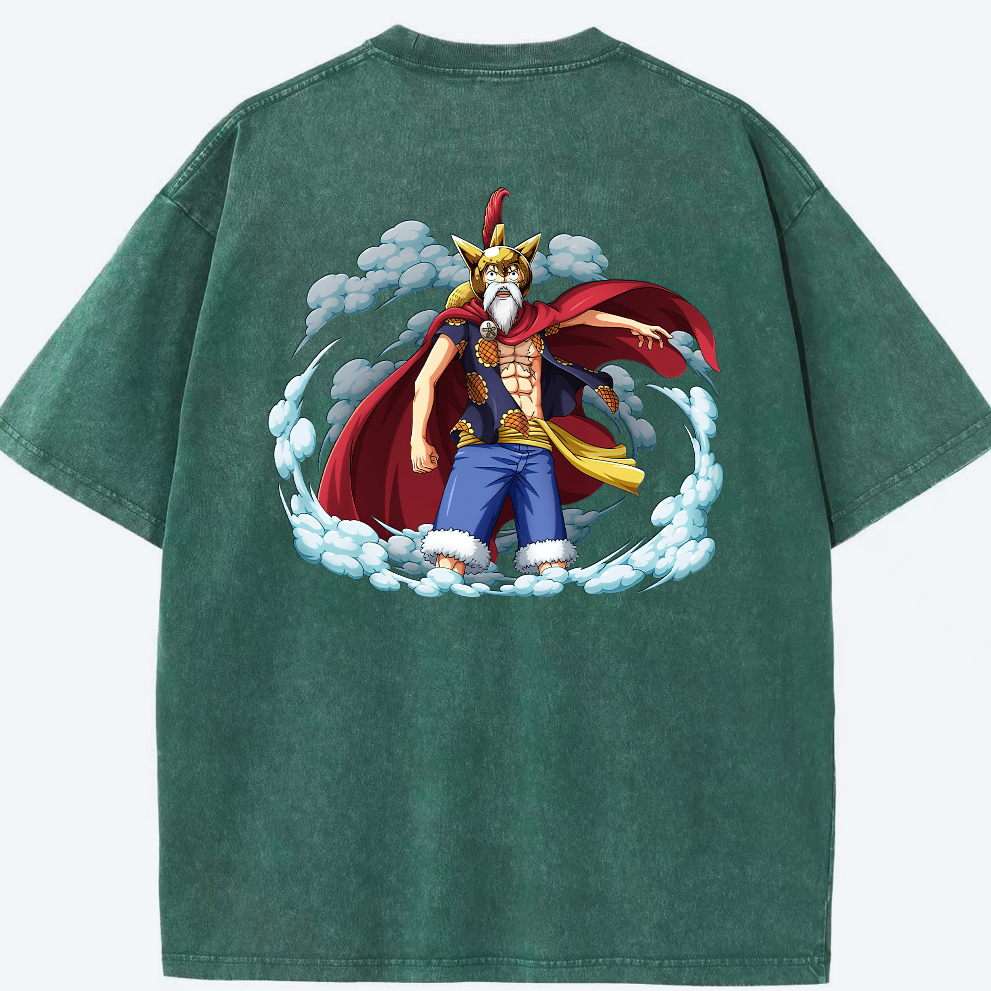 ワンピース モンキー・D・ルフィ ONE PIECE Monkey D. Luffy 綿100% ヴィンテージ風 半袖Tシャツ（背面プリント）
